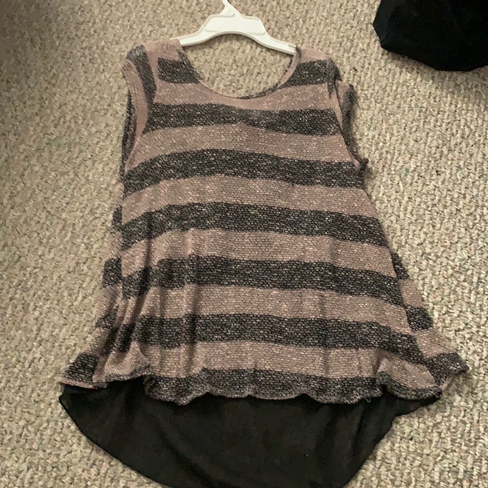 Striped Sweater Shirt With Bow On Back